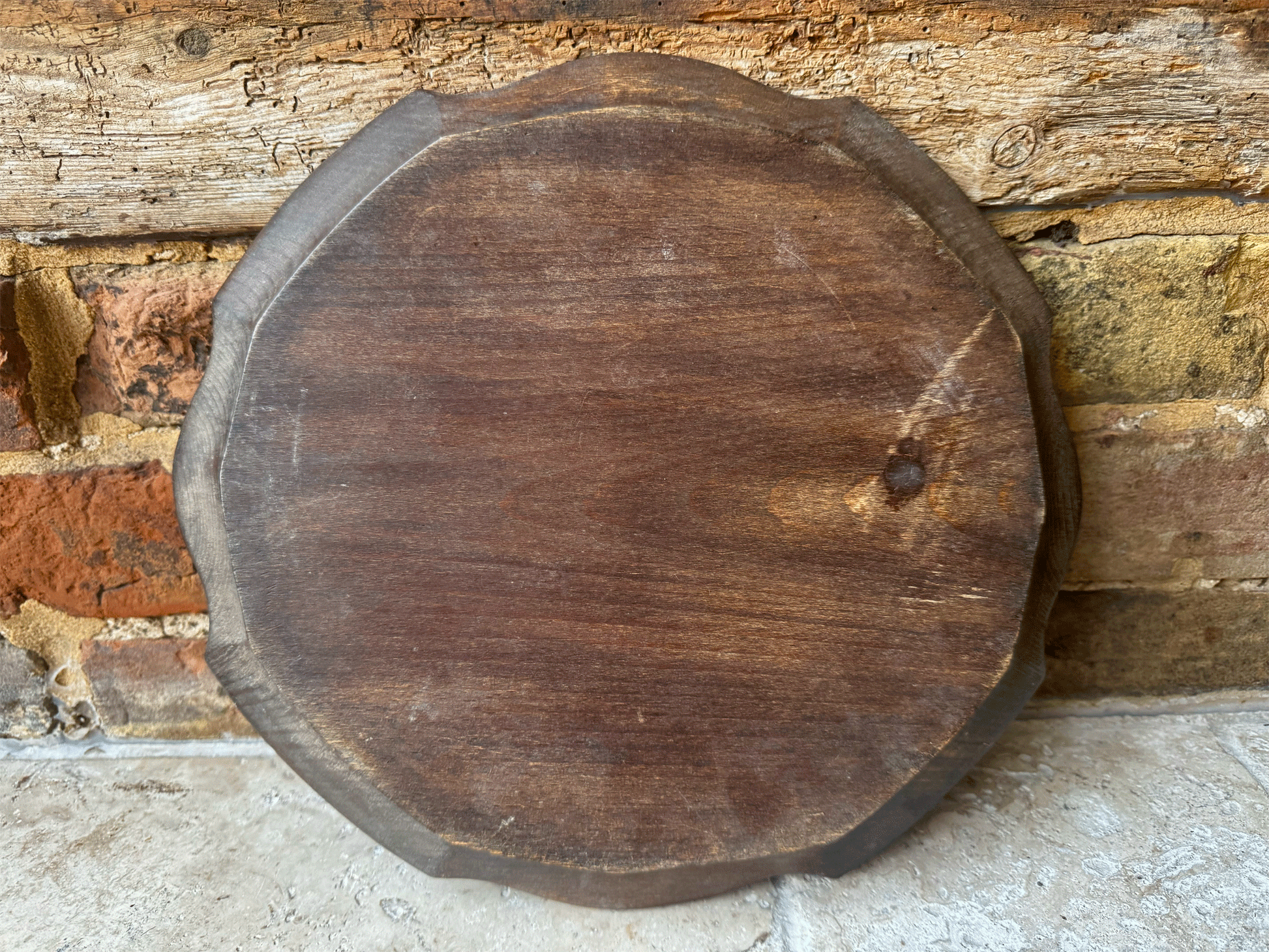 antique french carved wooden treen breadboard daily bread pain quotidien motto wheat