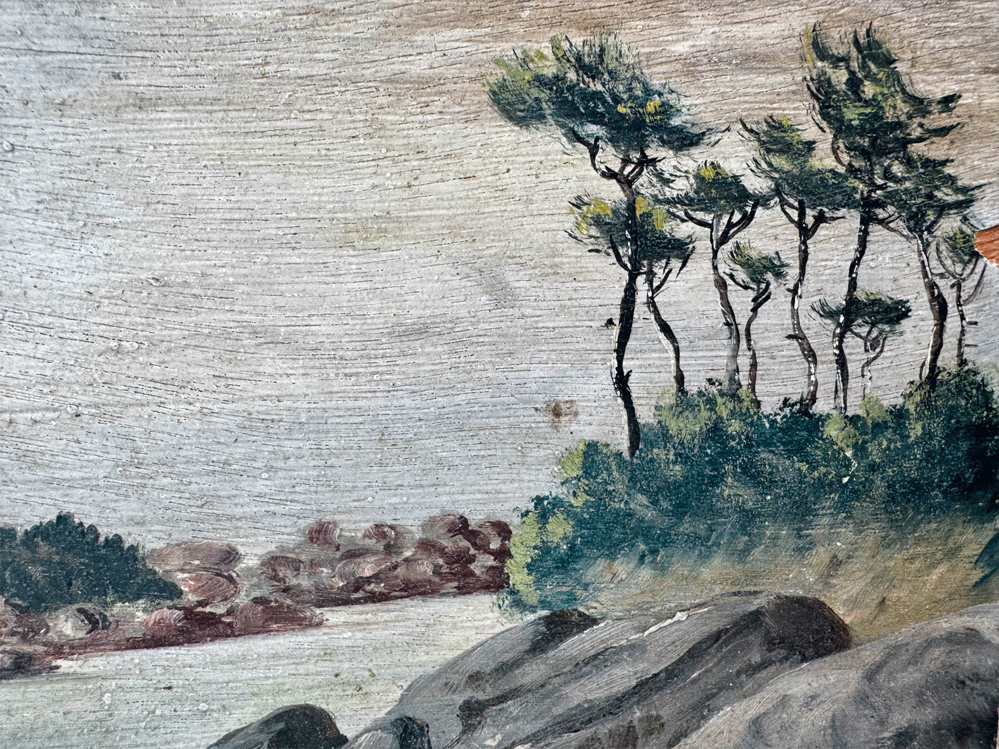 vintage french signed seascape oil painting board r blossier