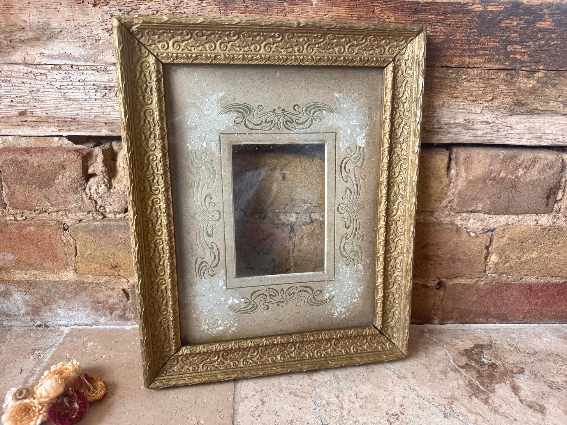 antique french gilded gilt large wooden picture photo frame decorative rustic interior