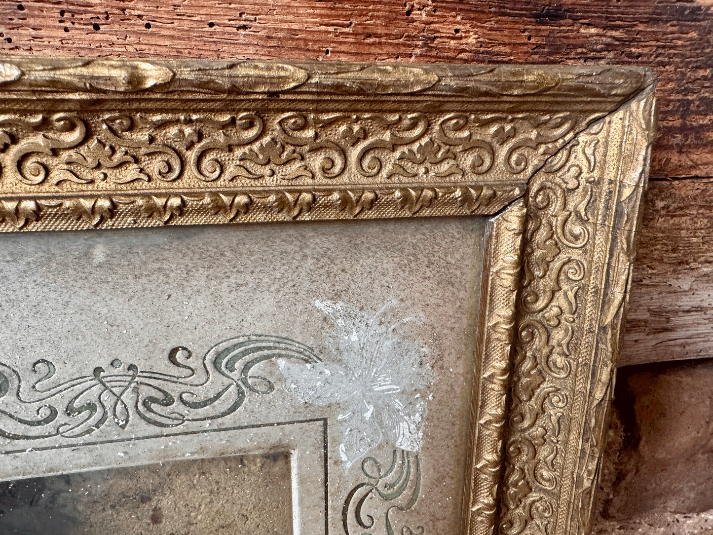 antique french gilded gilt large wooden picture photo frame decorative rustic interior