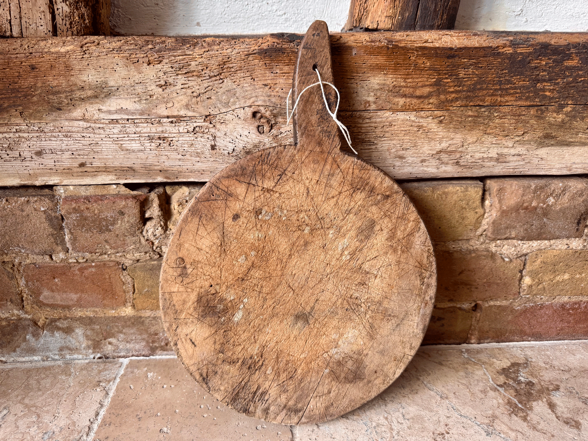 rustic antique french weathered worn wooden oak cutting bread chopping dough board 