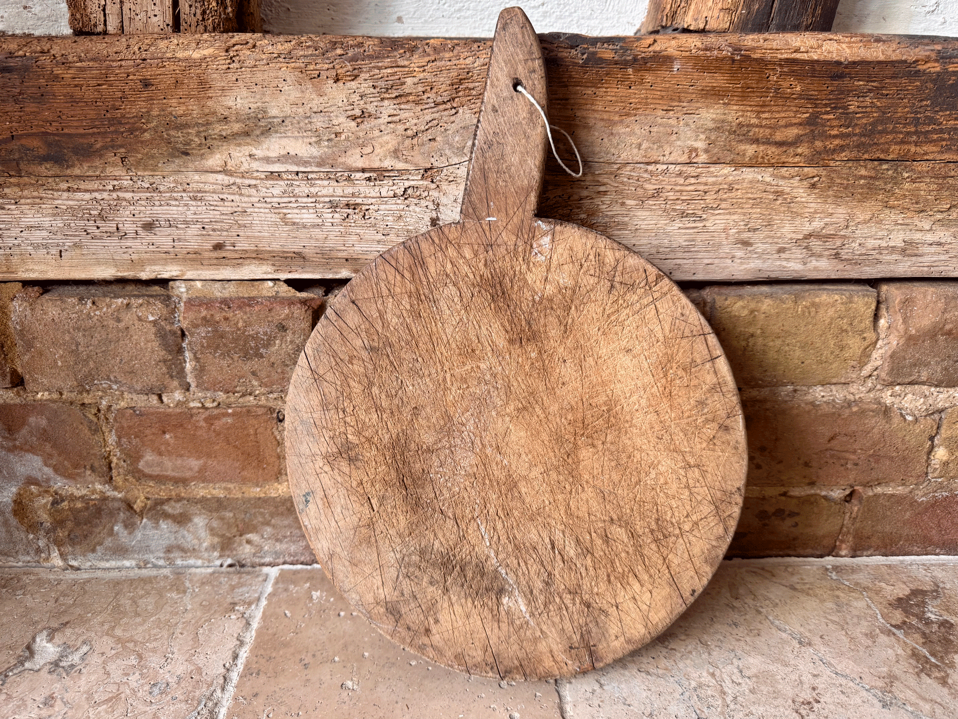 rustic antique french weathered worn wooden oak cutting bread chopping dough board 