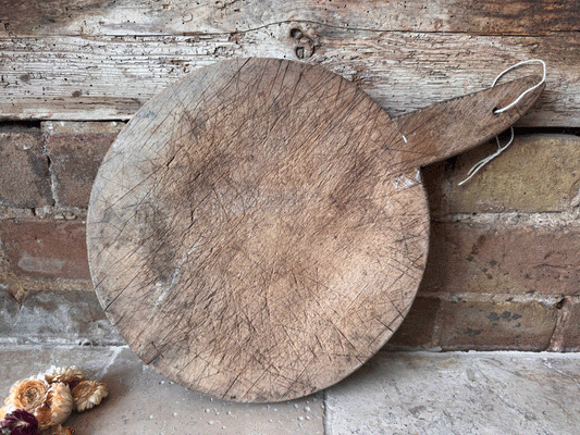 rustic antique french weathered worn wooden oak cutting bread chopping dough board 