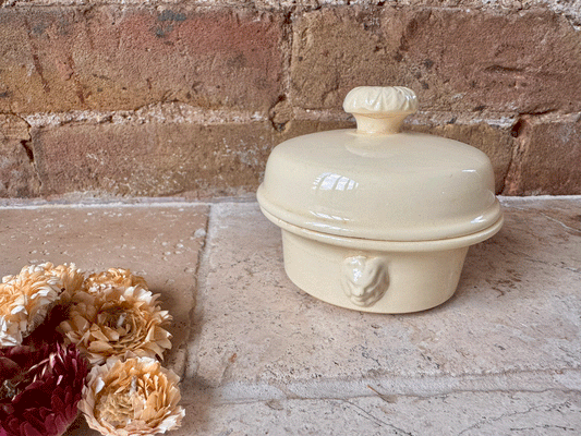 antique french ironstone advertising pot terrine foie gras