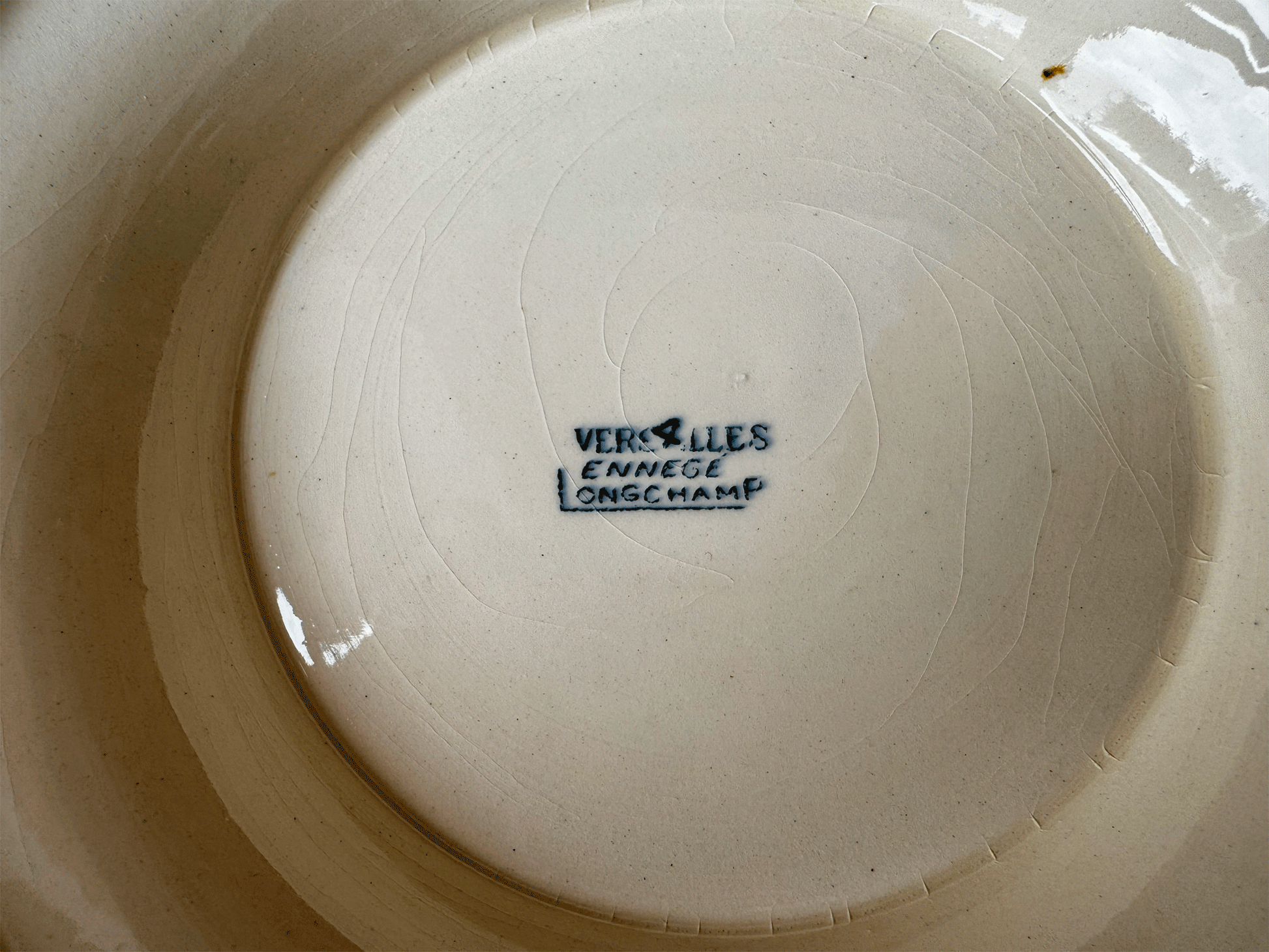 antique french teal transferware white ironstone faience ancienne compotier compote dish longchamp ennege