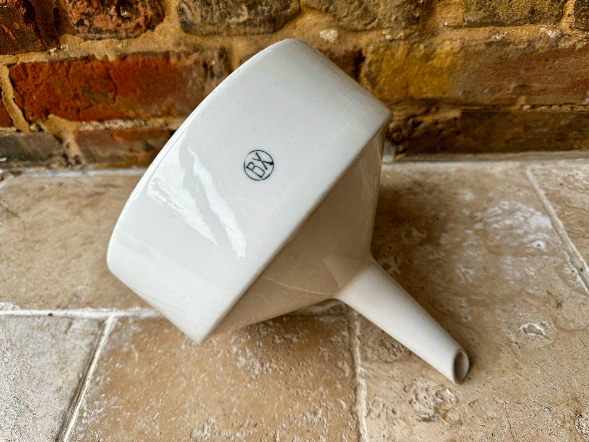 extra large antique french white ironstone pharmacy laboratory funnel