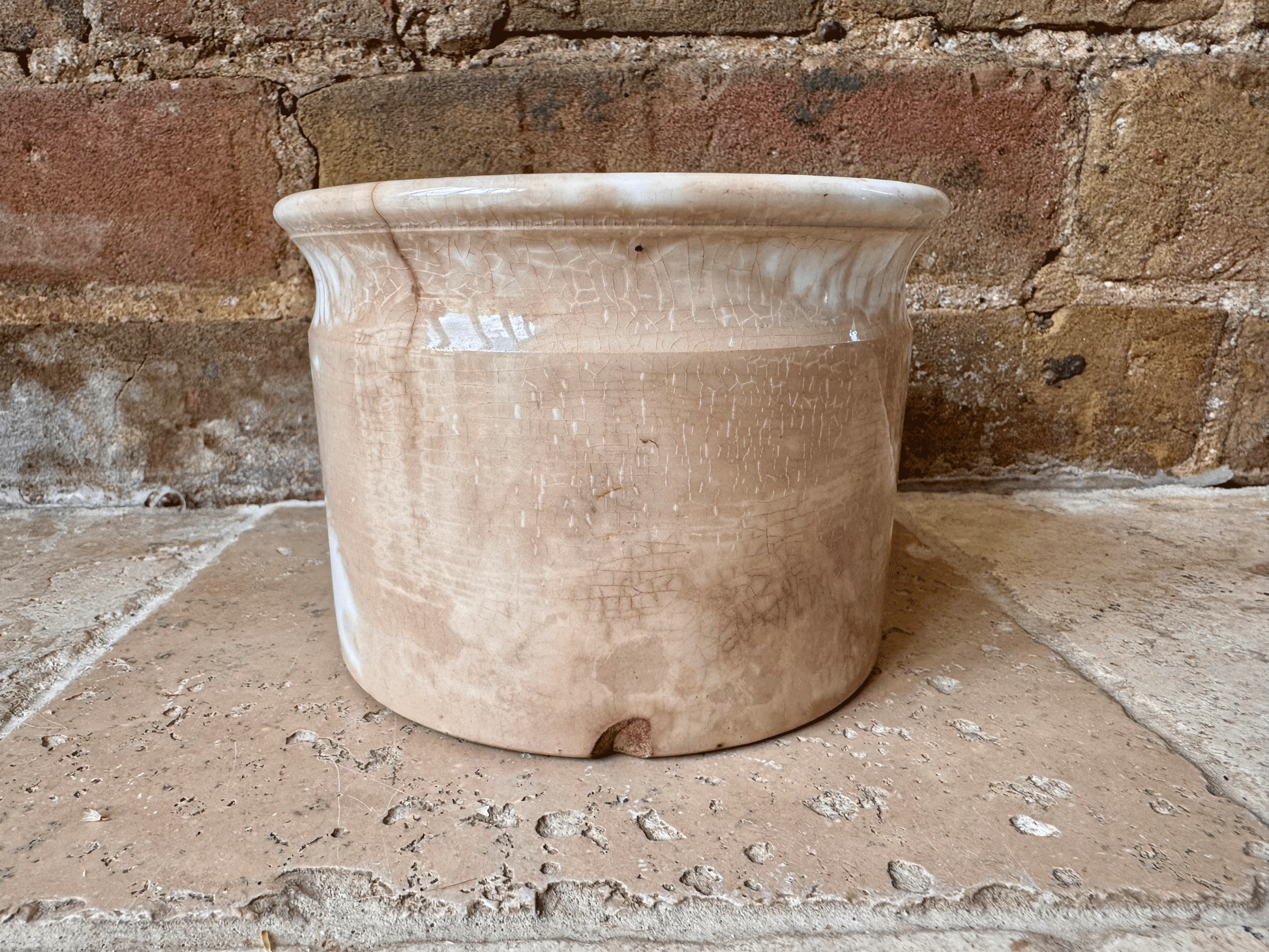 antique french ironstone chunky confiture pot digoin sarreguemines