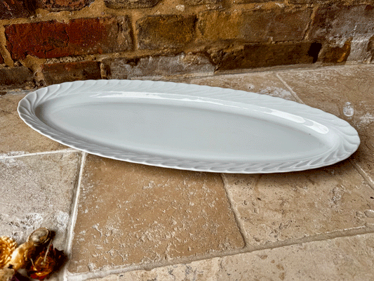 extra large antique french white ironstone fish plate platter