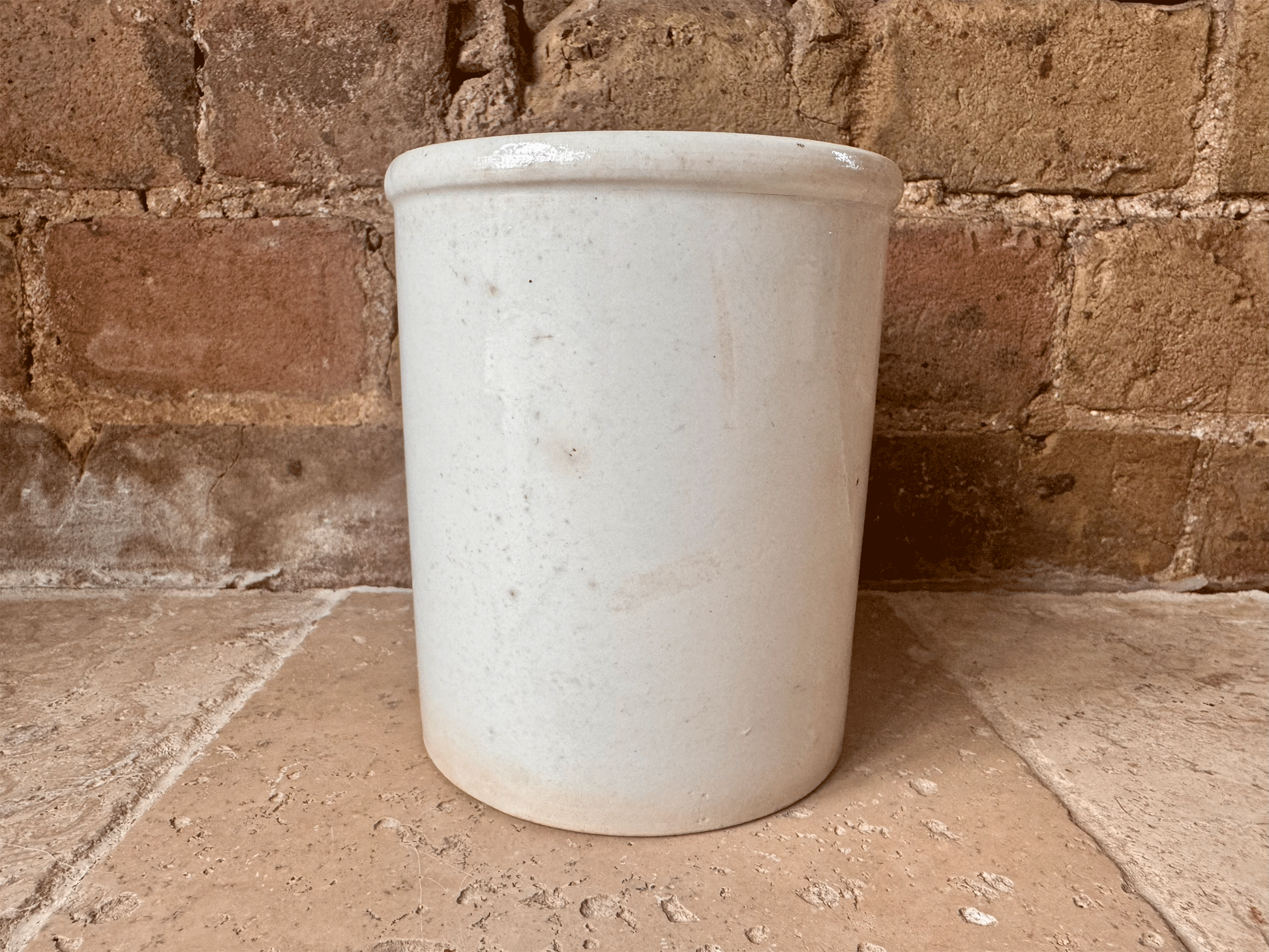 large chunky antique french plain white ironstone confiture pot k g luneville