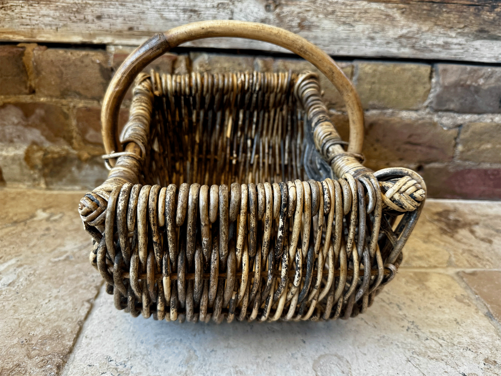 antique vintage french panier basket deep wicker bentwood shopping decorative garden trug