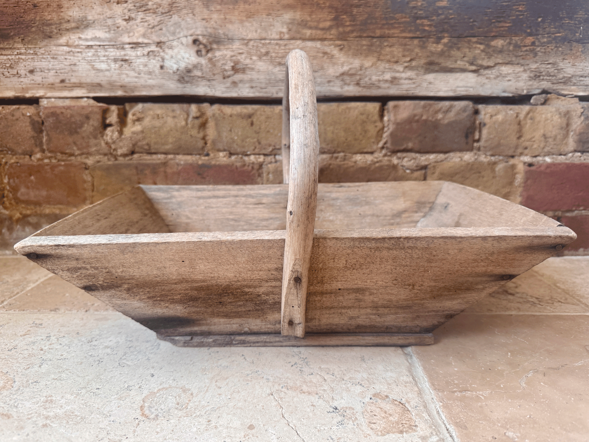 antique french rustic vintage gardenalia wooden treen bentwood trug fruit vegetable basket