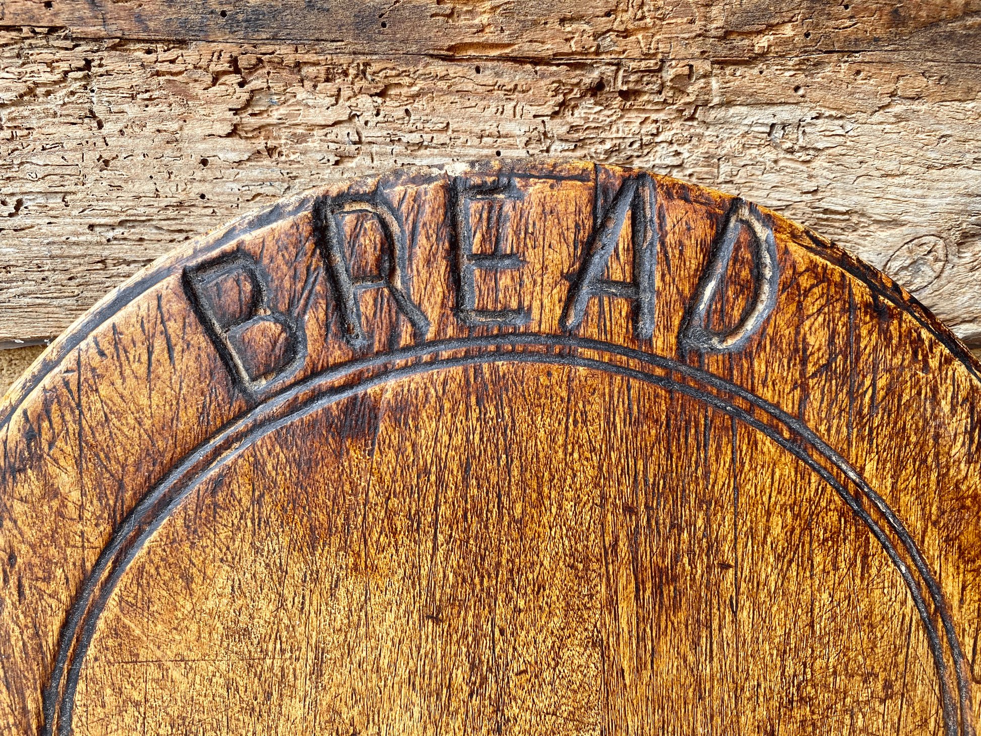 rare antique welsh carved treen wooden bread bara board