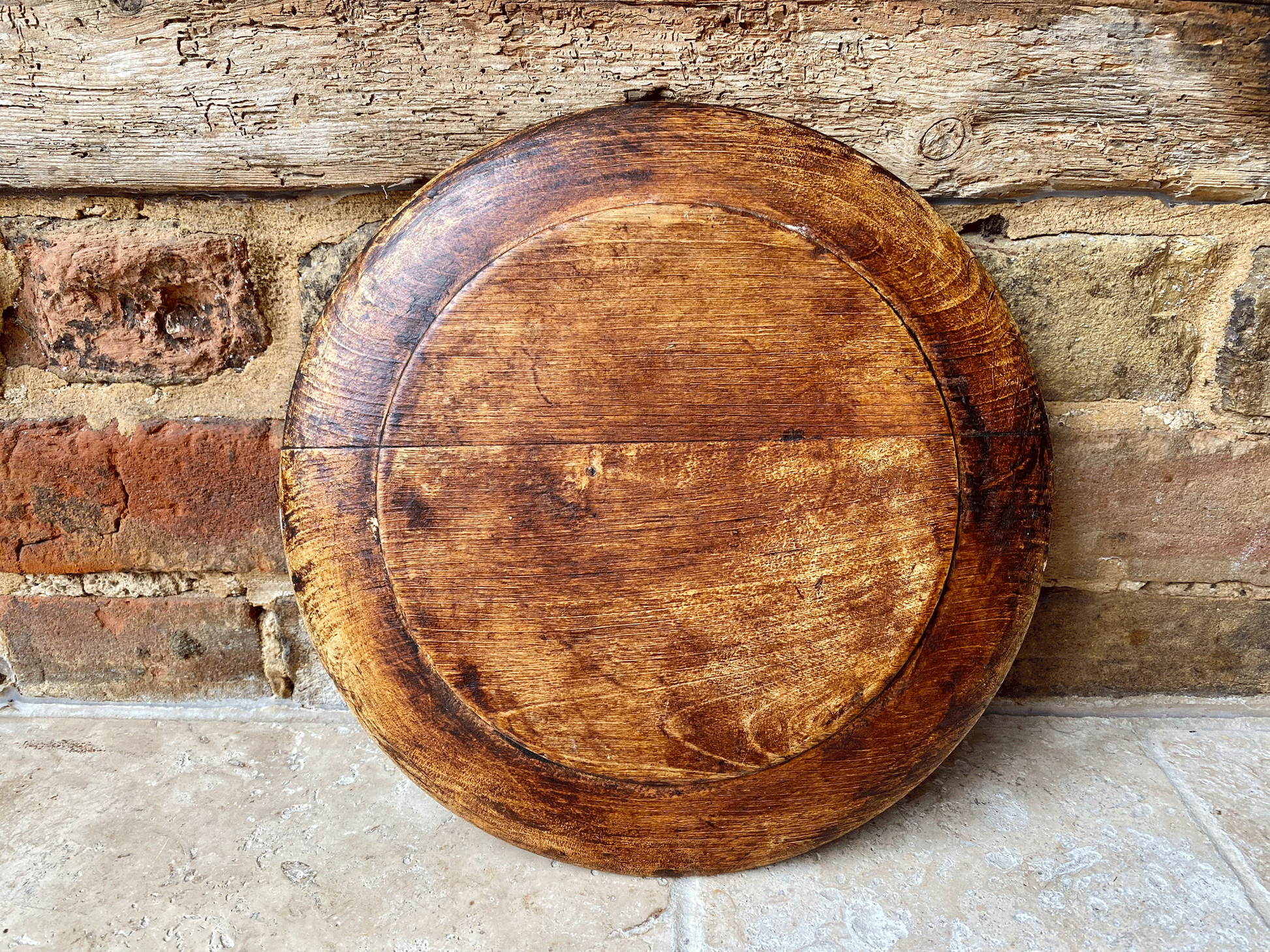 rare antique welsh carved treen wooden bread bara board