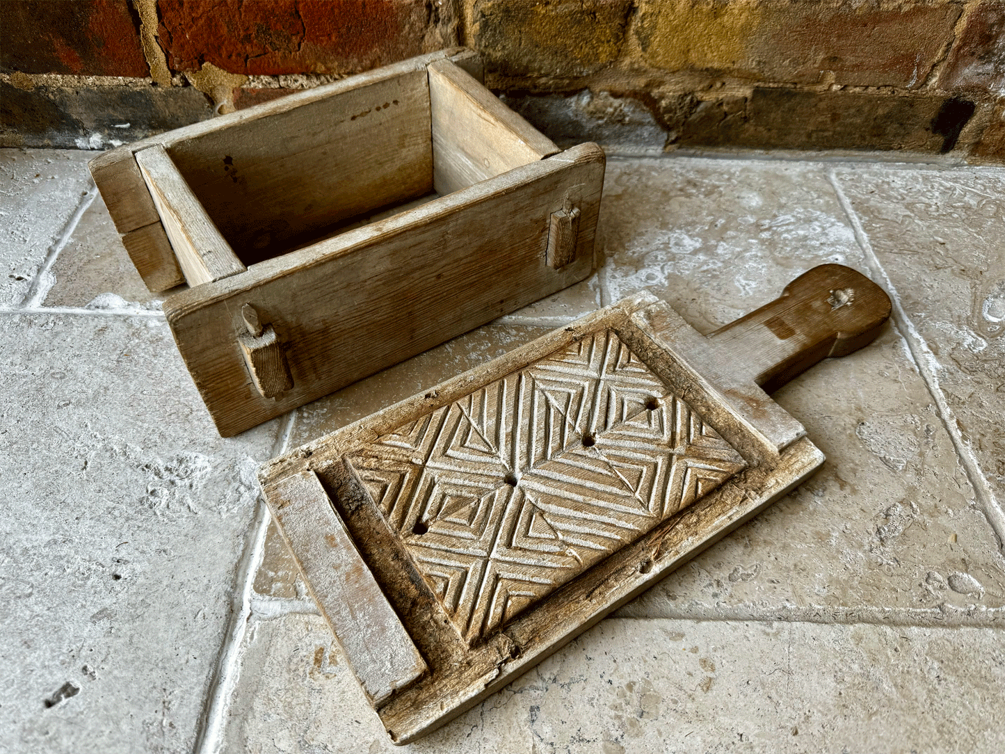 Large Antique 19th Century Carved Swedish Cheese Mould