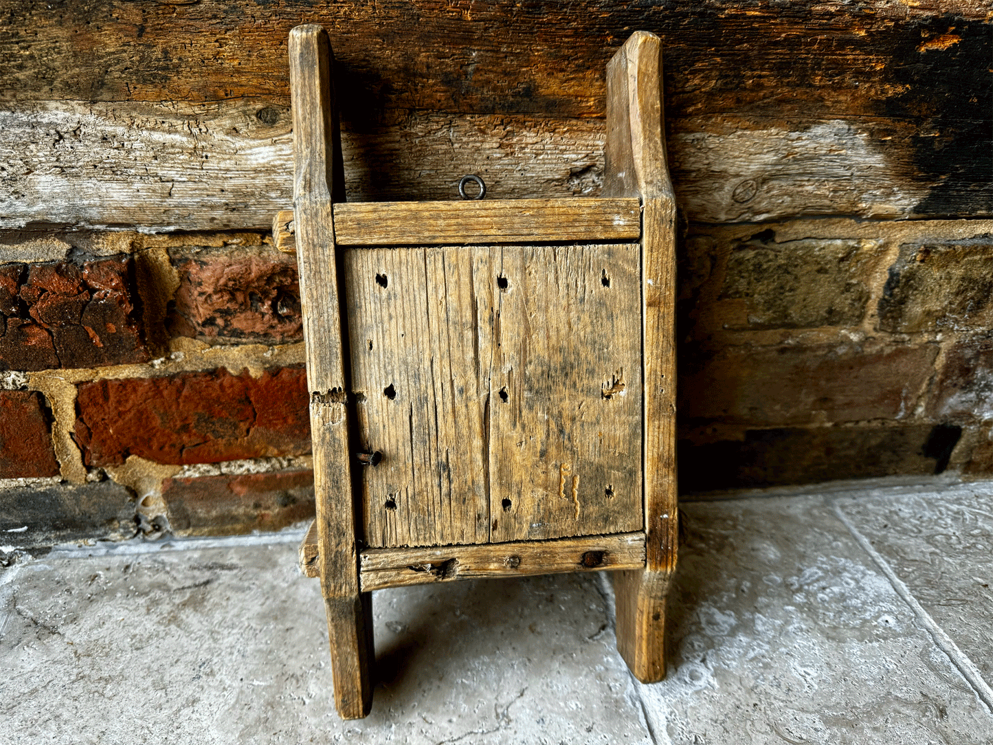 rustic antique 1800s 19th century carved wooden treen swedish folk art cheese mould geometric pattern design