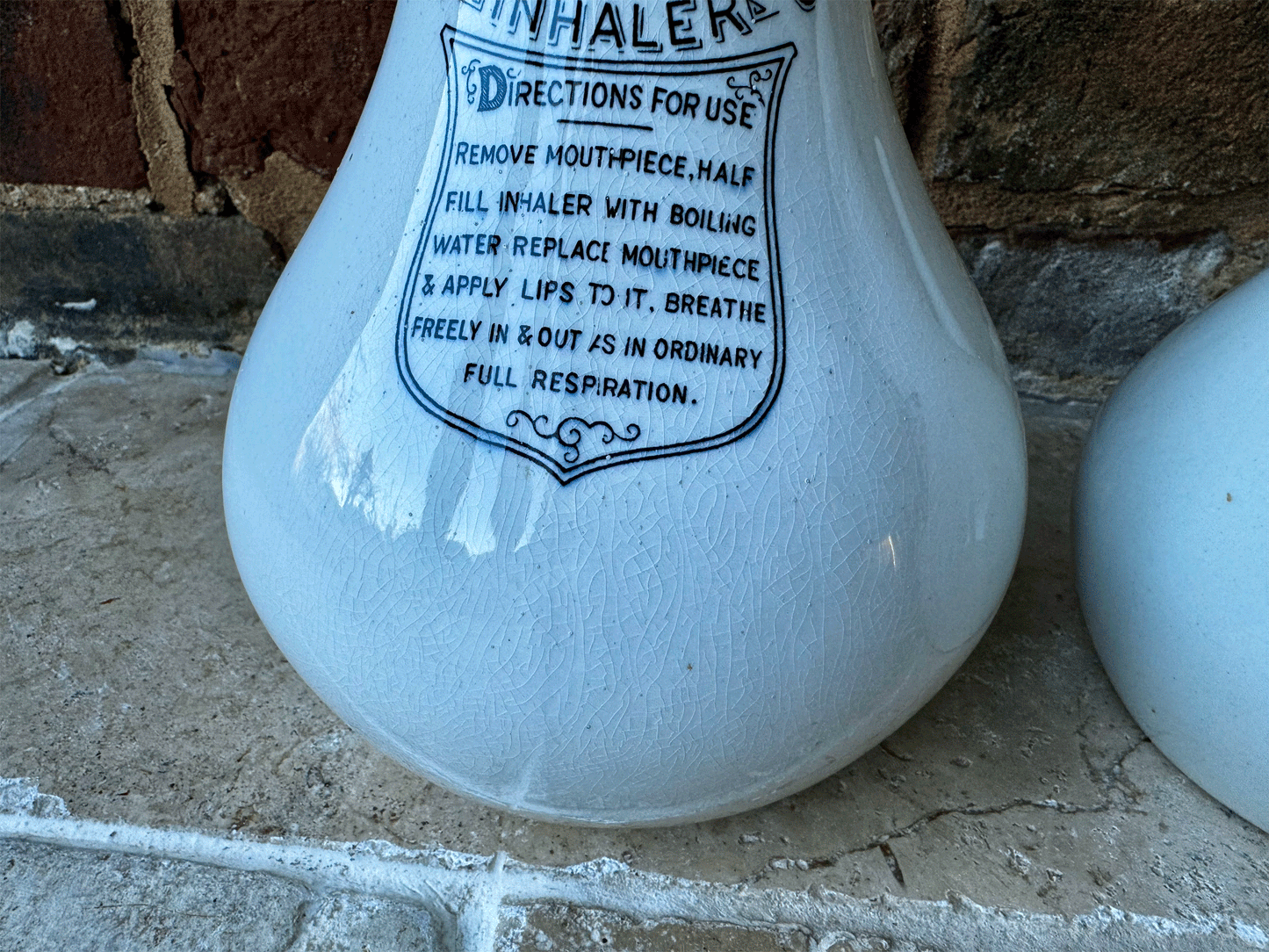 antique victorian rare extra large white ironstone dr nelsons improved inhaler