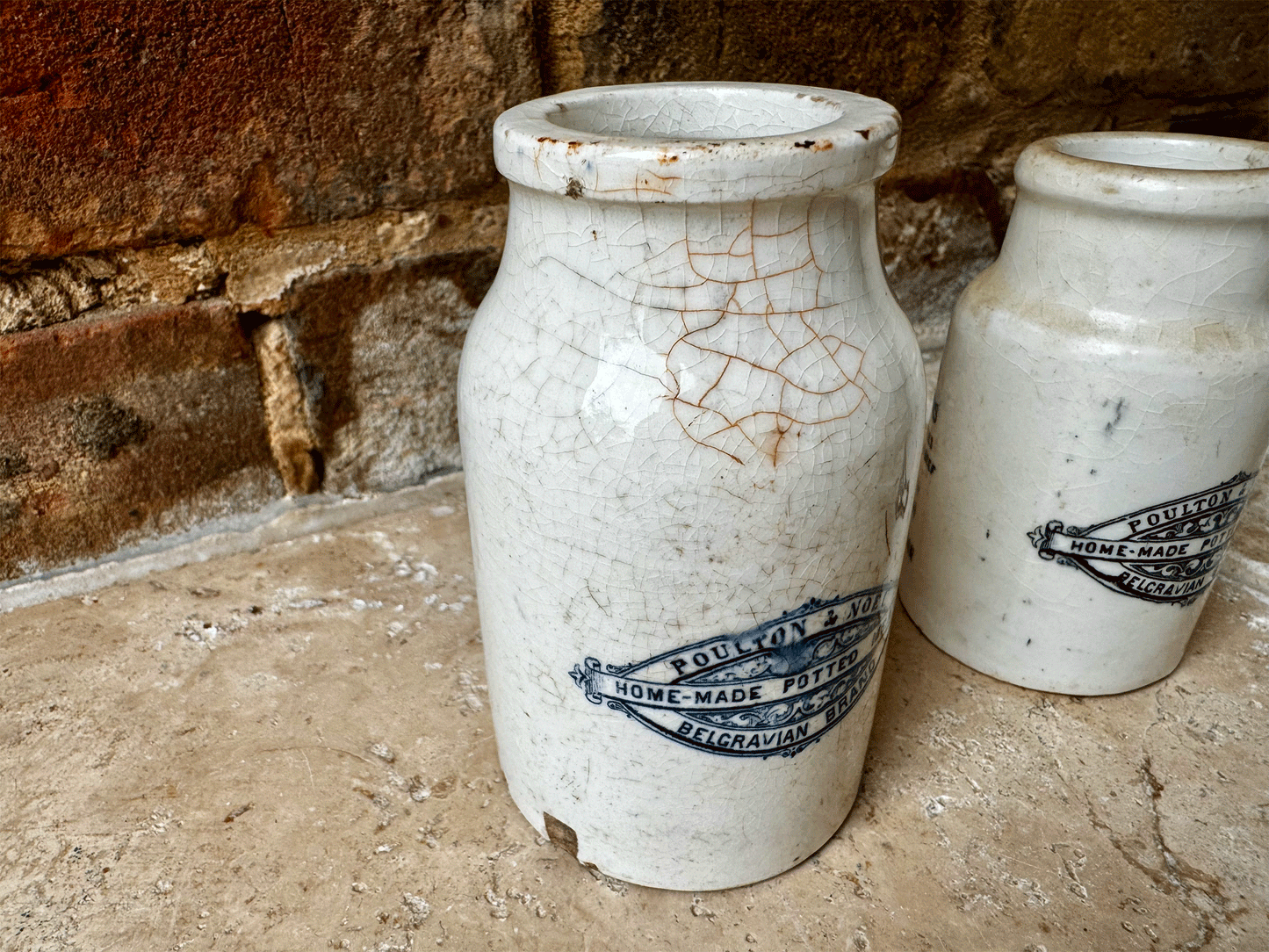 rare antique english ironstone advertising pot poulton nowl english bavarian preparations