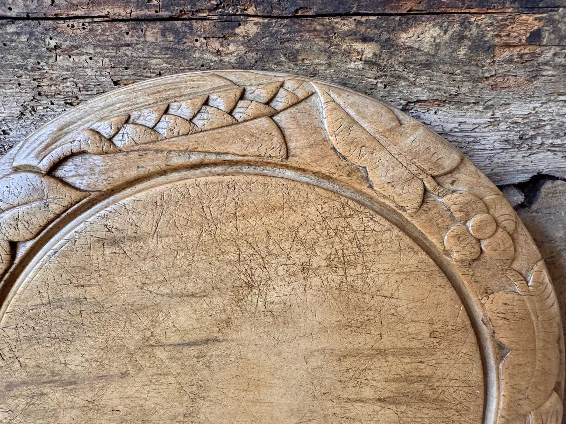 rare antique victorian deeply carved wooden treen breadboard wedding gift ivy leaved rosettes wheat ears