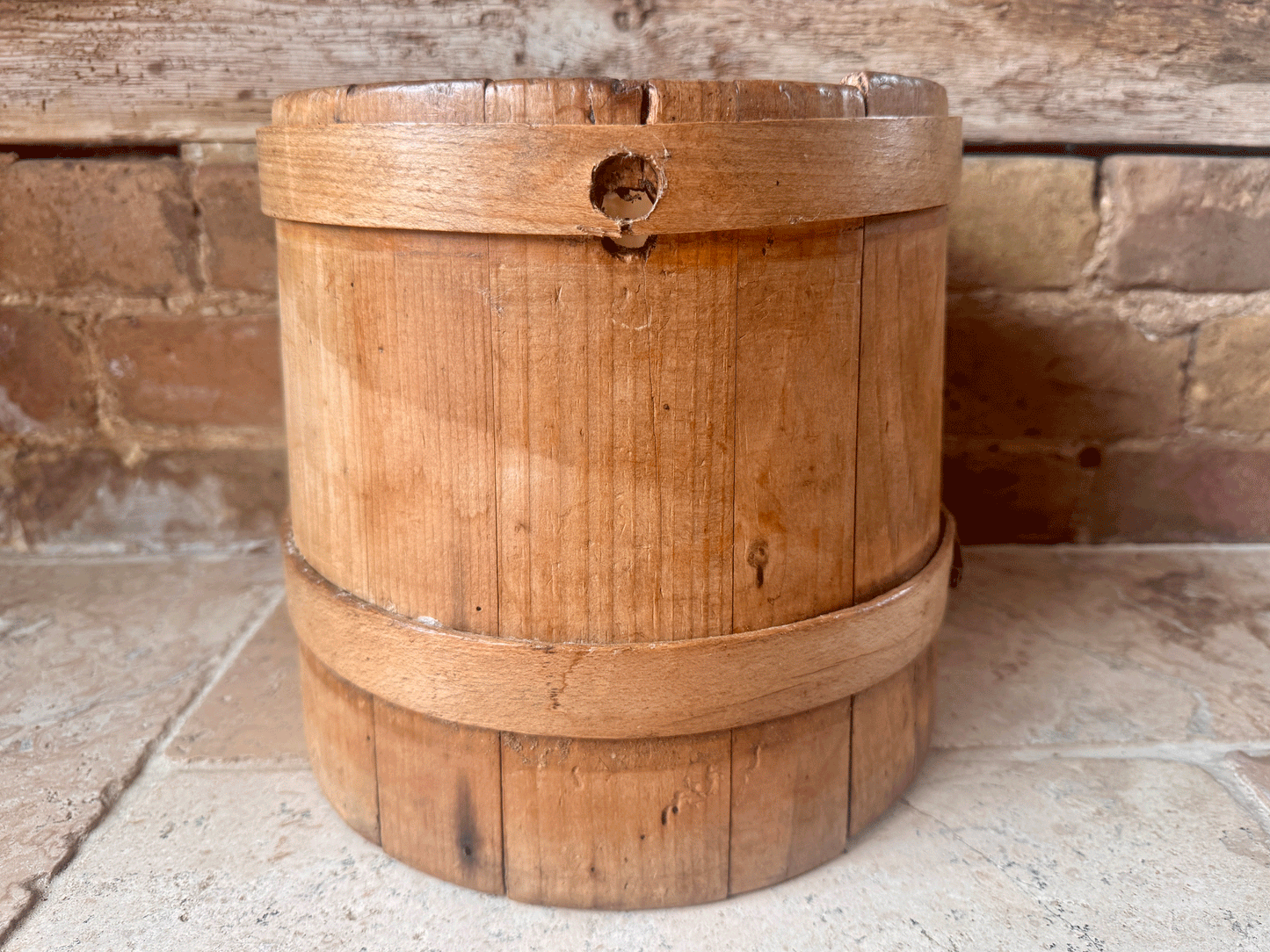 antique victorian bentwood rustic kitchenalia storage tub barrel flour grains