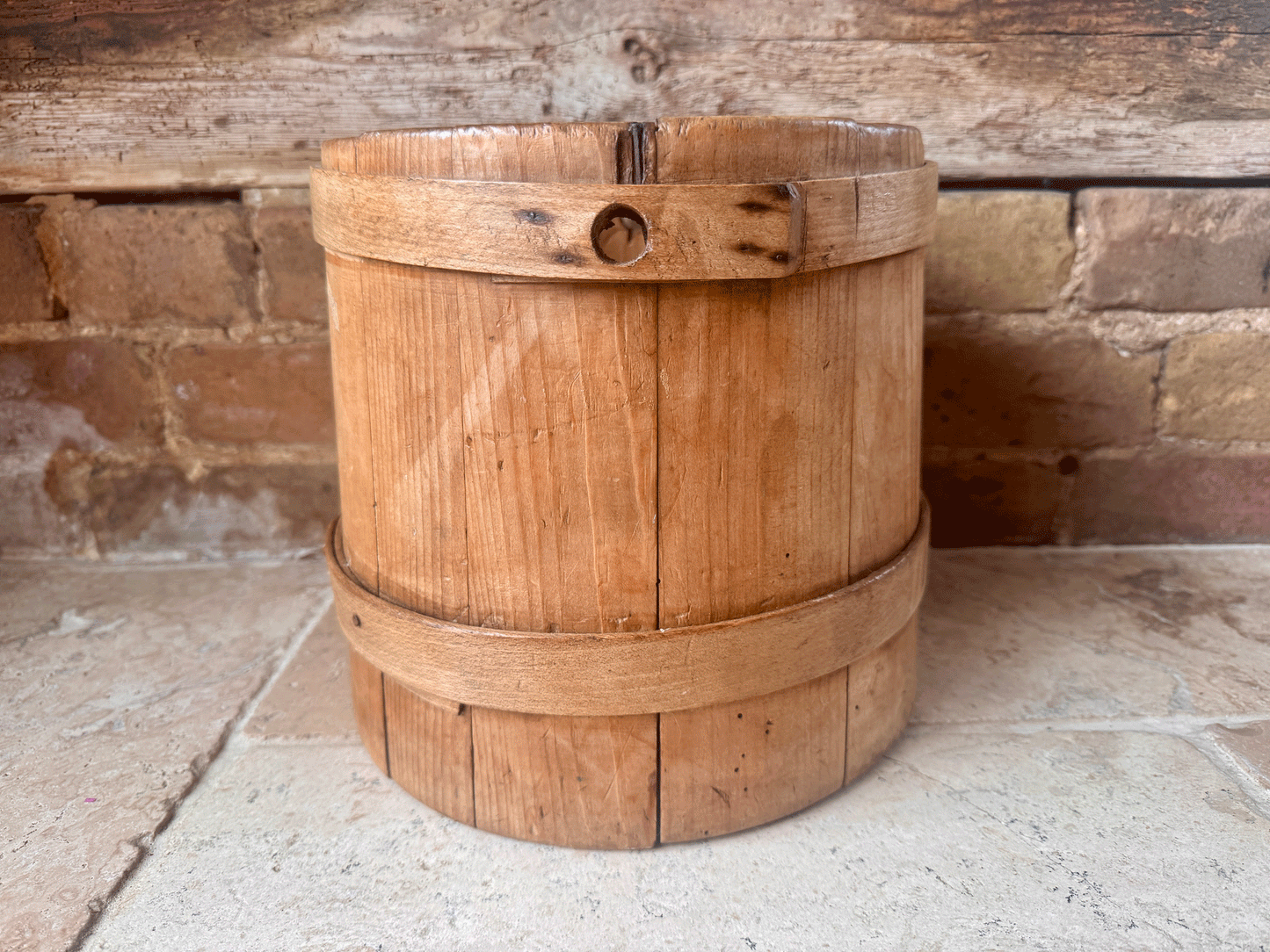 antique victorian bentwood rustic kitchenalia storage tub barrel flour grains