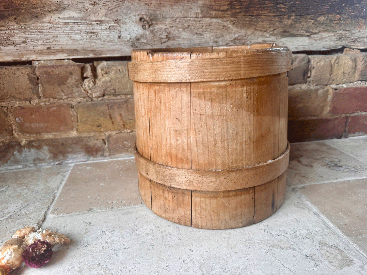 antique victorian bentwood rustic kitchenalia storage tub barrel flour grains
