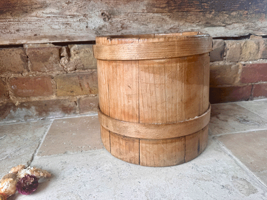 antique victorian bentwood rustic kitchenalia storage tub barrel flour grains