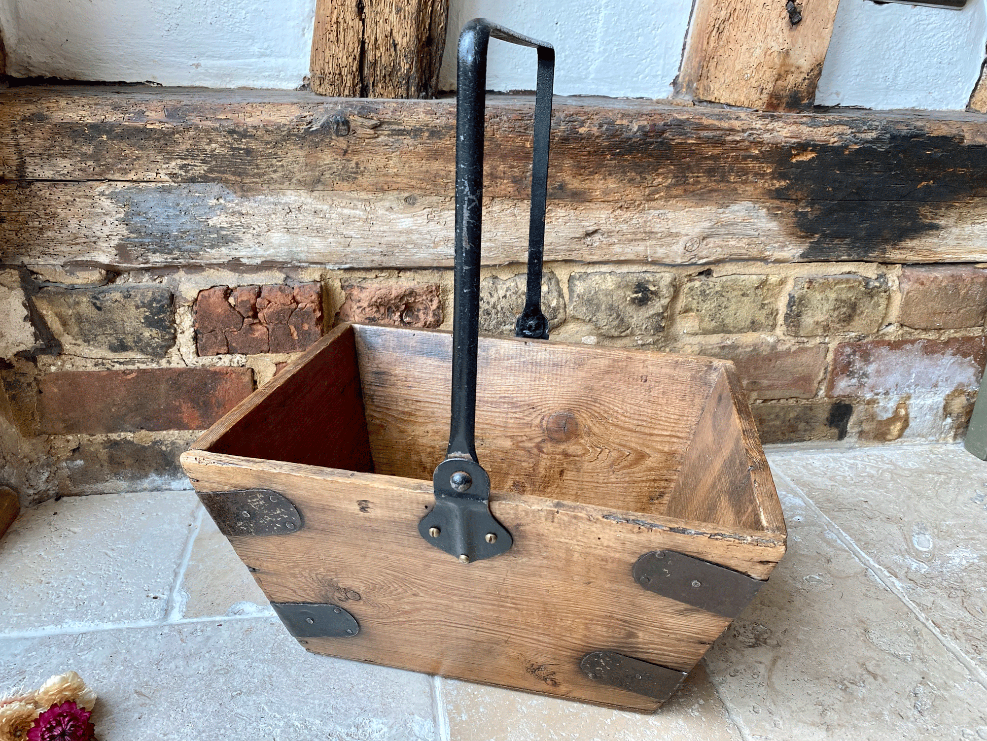 antique victorian treen wooden housemaid housekeeper tidy box crate cleaning