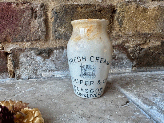 antique victorian white ironstone english advertising pot cooper co fresh cream