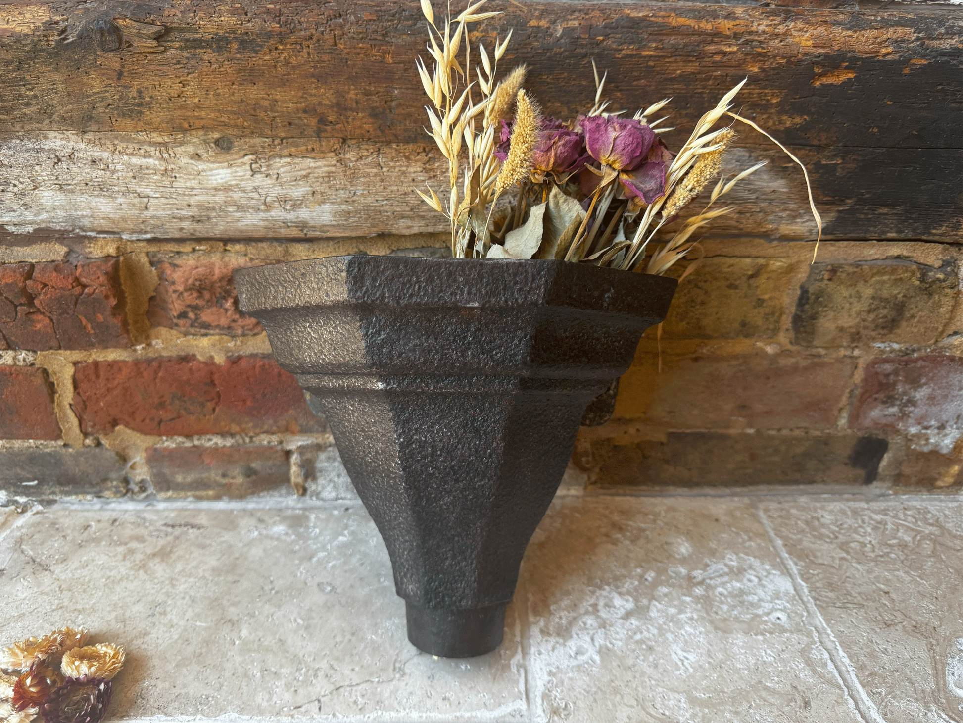large antique victorian cast iron drain hopper rustic decor gardenalia planter