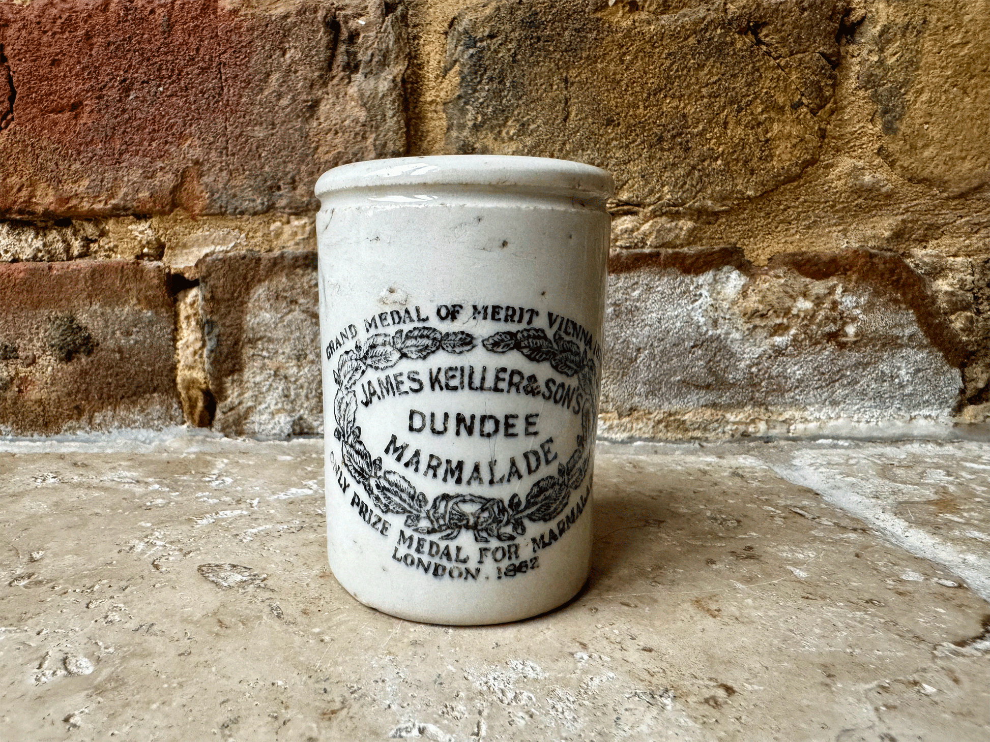 rare scarce antique victorian english advertising pot midi mini size james keiller dundee marmalade