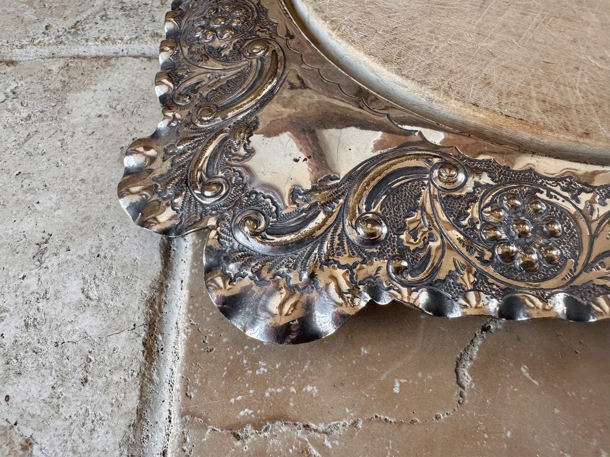 antique victorian rare silver plated square shaped breadboard cutting board rosette cornucopia pinder bros