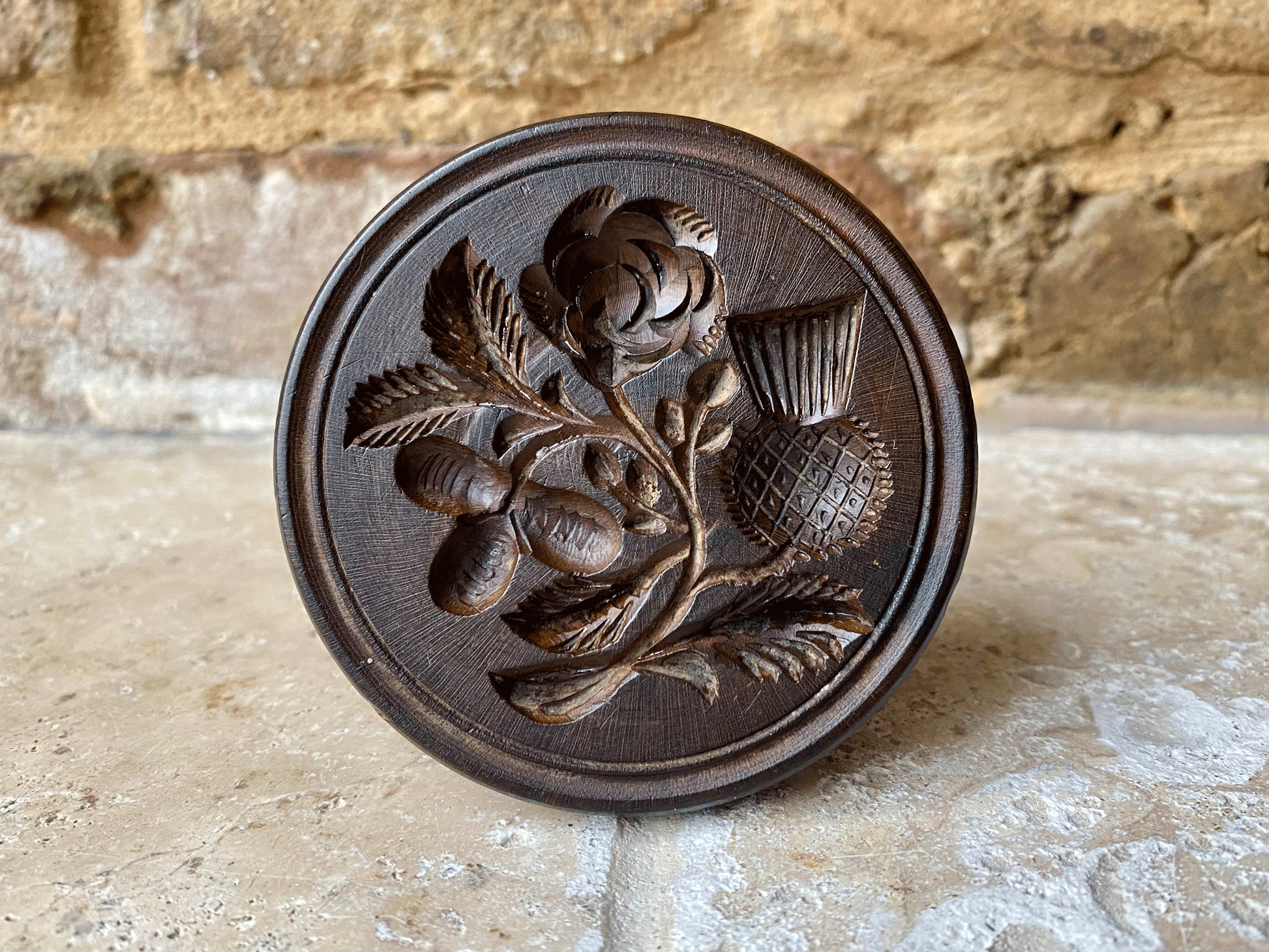 rare antique victorian english carved butter biscuit stamp marriage union gift english rose scottish thistle irish clover