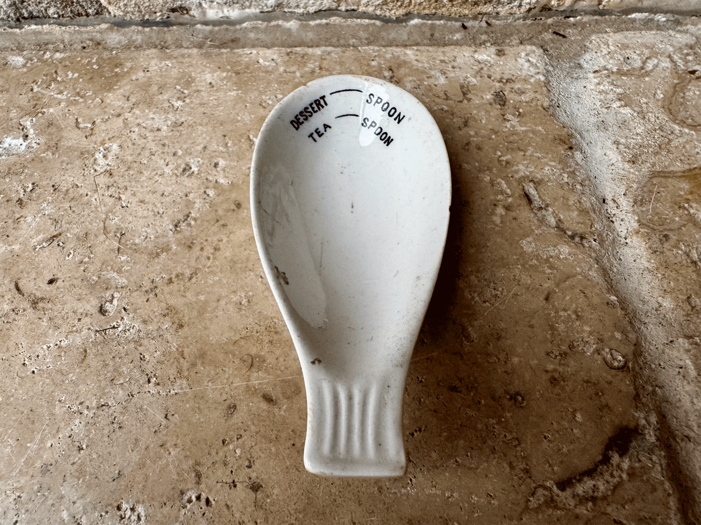 rare antique edwardian white ironstone medicine measuring spoon cod liver oil cream thomson chemist elgin