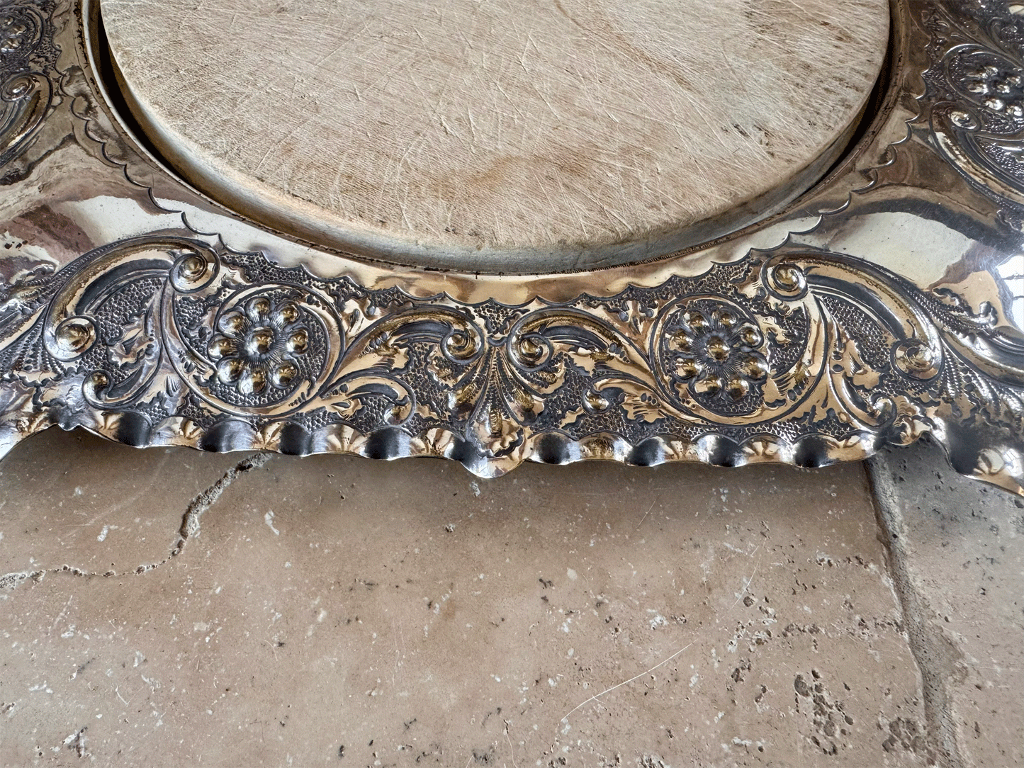 antique victorian rare silver plated square shaped breadboard cutting board rosette cornucopia pinder bros