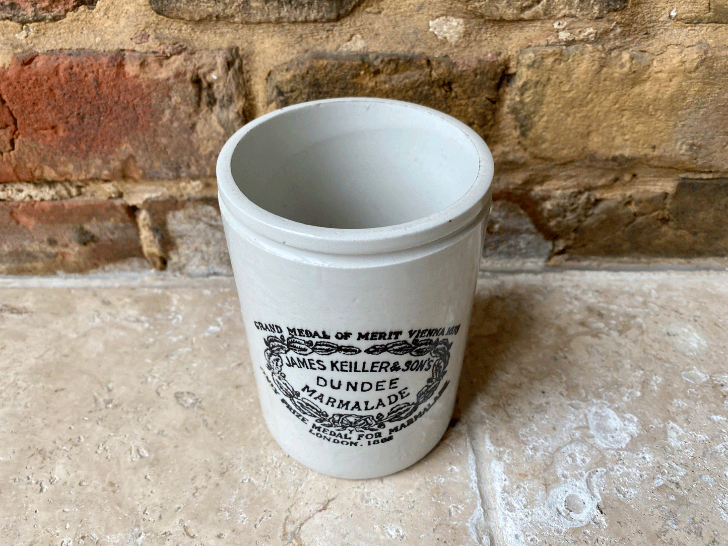 antique victorian large two pound slim james keiller dundee marmalade scottish advertising pot