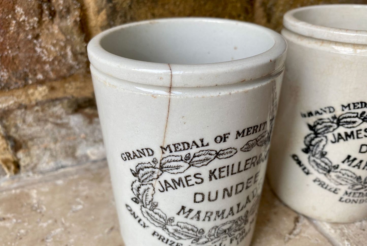 antique victorian one pound slim james keiller dundee marmalade advertising pot