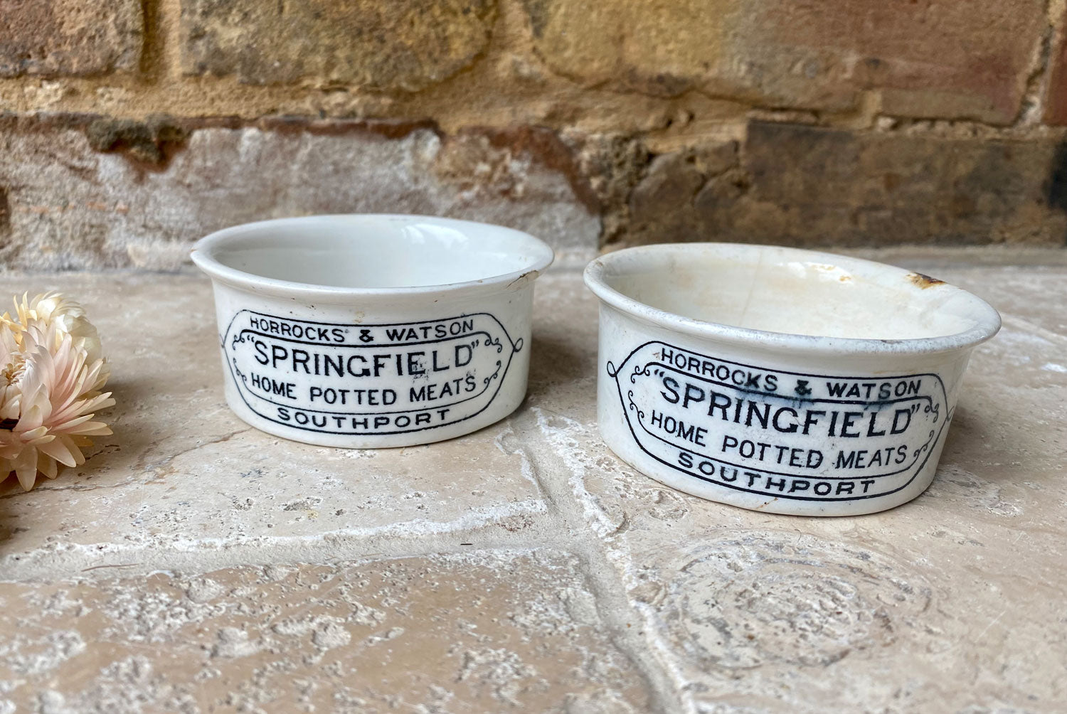 antique springfield horrocks watson southport english advertising pot