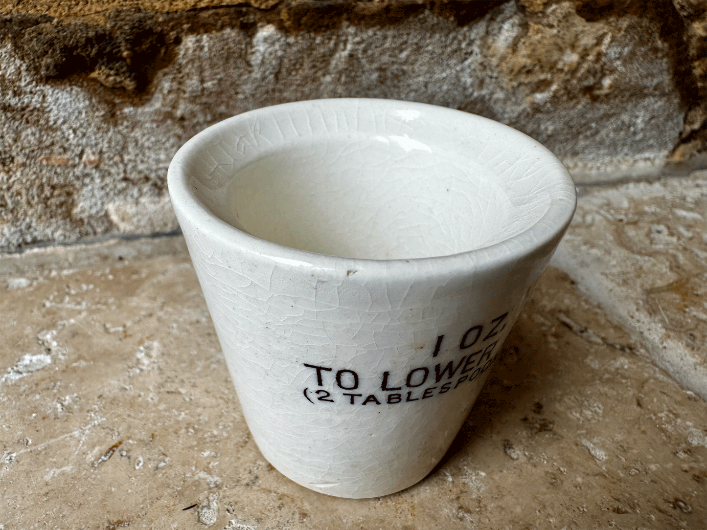 antique edwardian victorian two tablespoon white ironstone measuring cup mug beaker