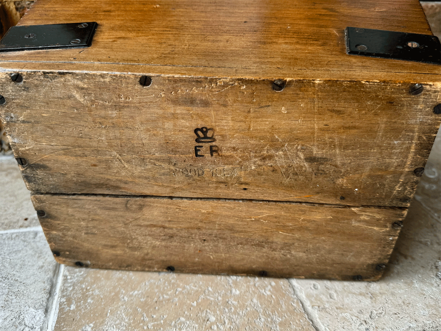 vintage english treen wooden housemaid tidy box crate organiser cleaning