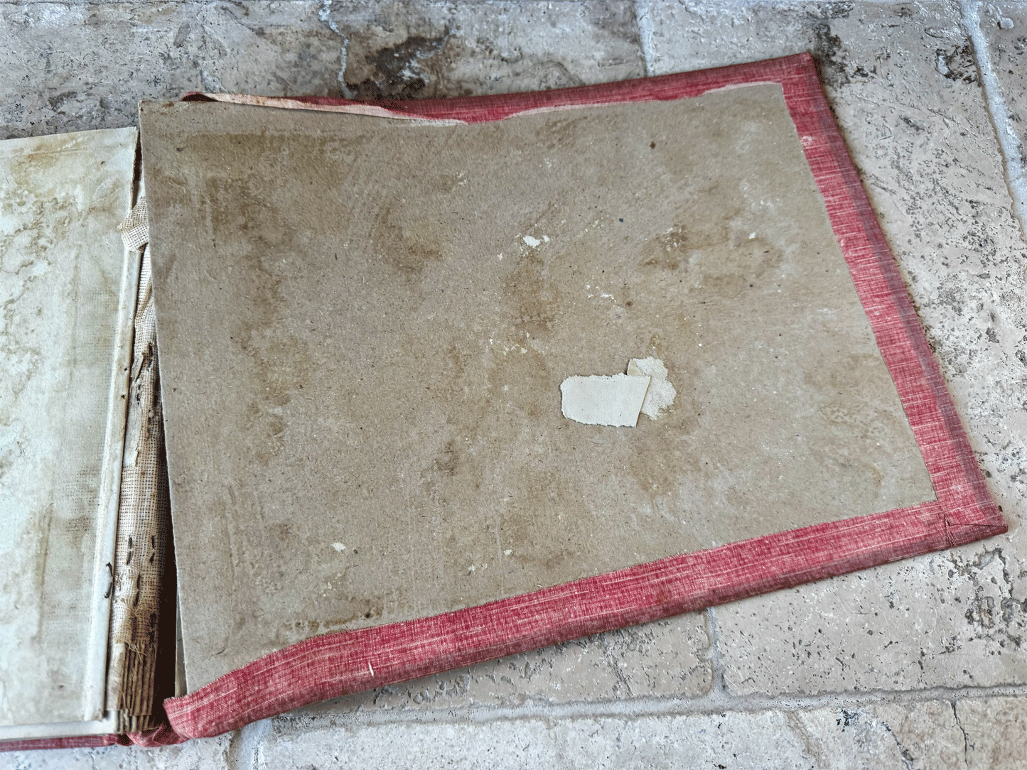 antique french large cartes postales scrapbook aged weathered worn