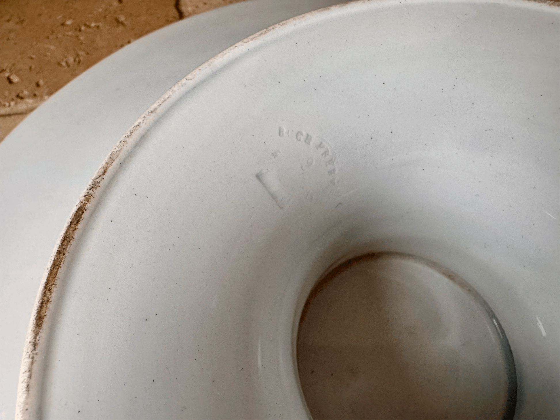 antique 19th century 800s extra large plain white ironstone cake stand butchers patisserie