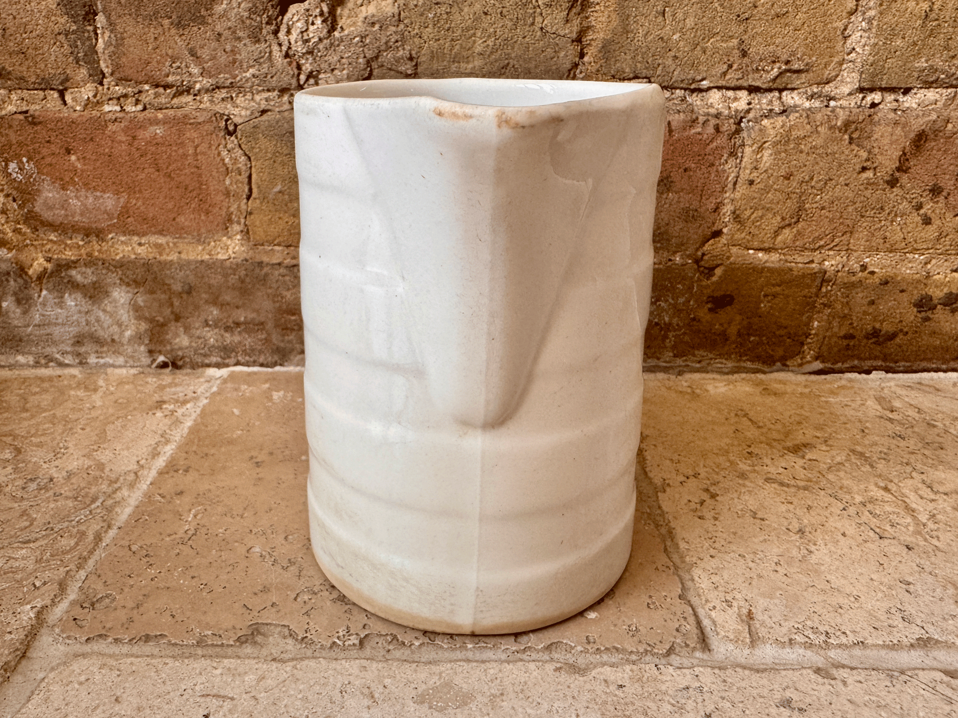 antique belgian plain white banded ironstone pitcher jug 1 litre boch les freres
