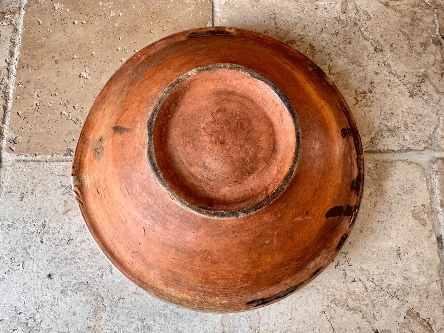 antique belgian decorative pancheon dark brown glazed tian dairy mixing bowl milk pan terracotta