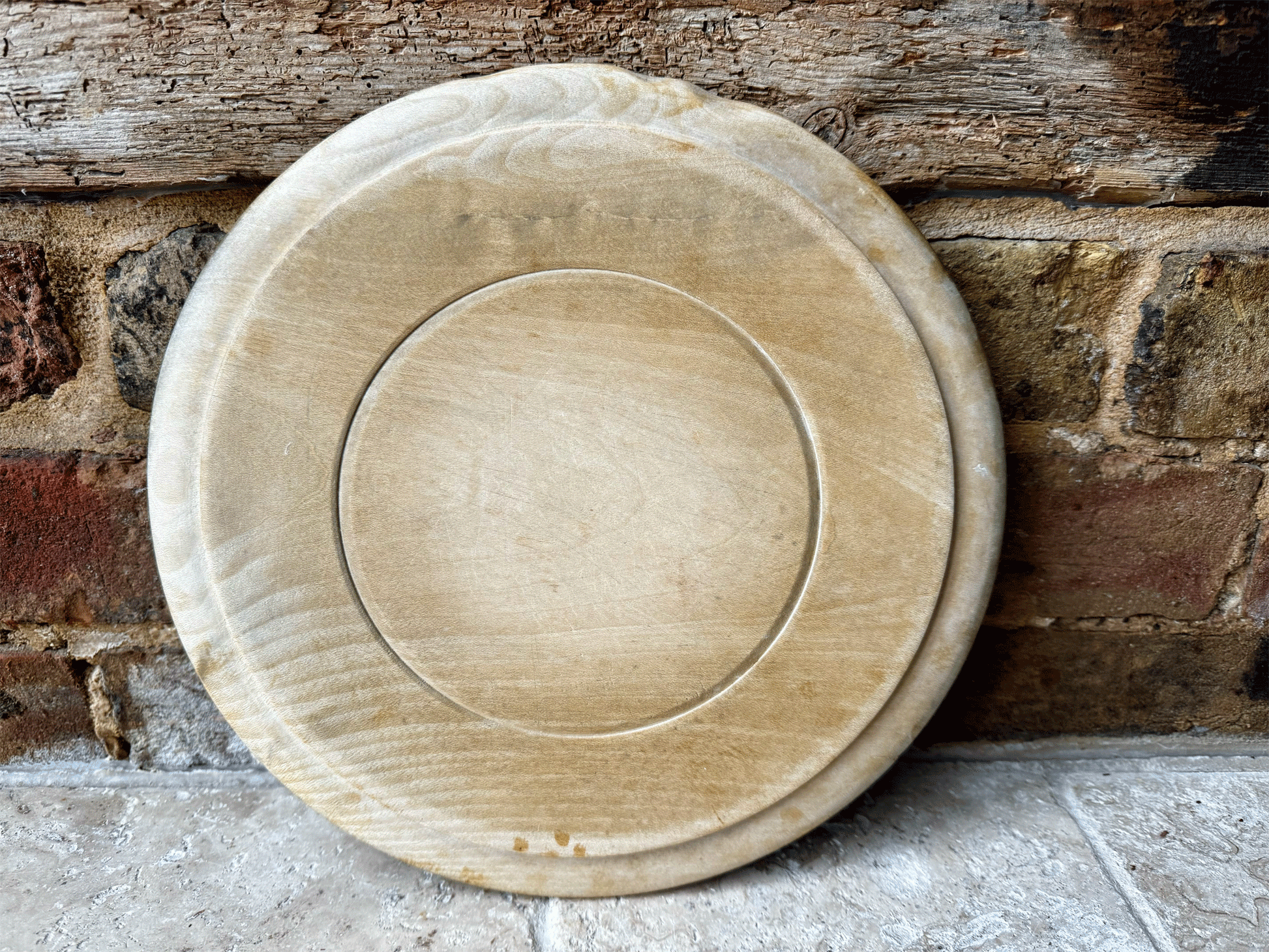 antique 1920s carved english wooden treen bread board advertising allinson flour