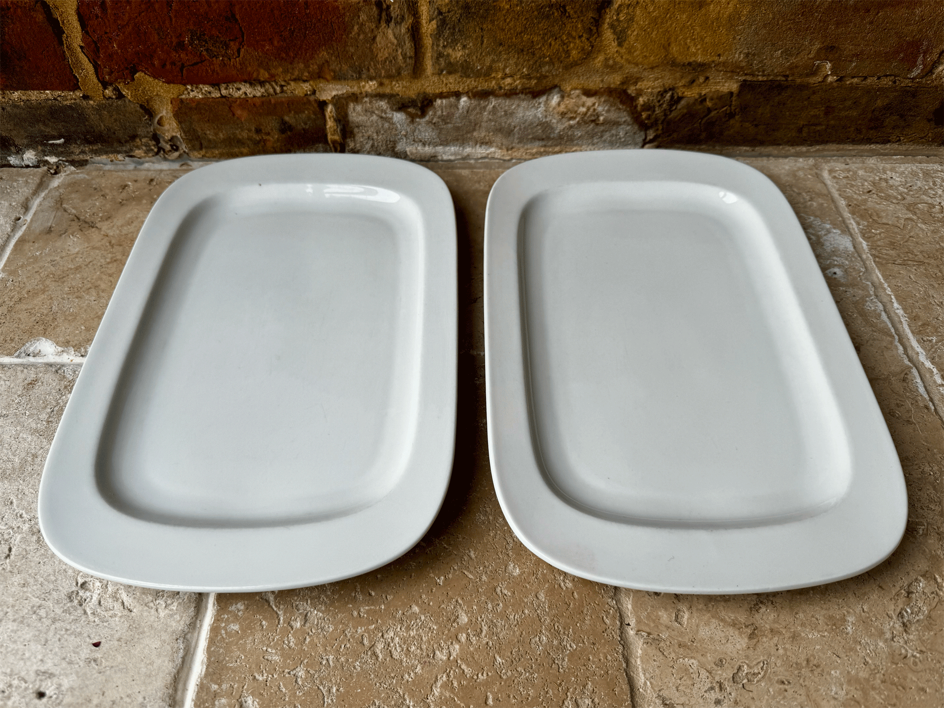 large vintage white ironstone czechoslovakian rectangular serving platter dish