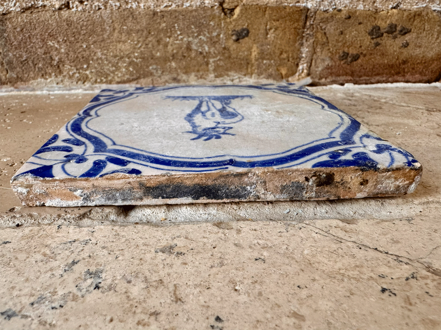 antique dutch rare 17th century 1600s delft tile animal goat