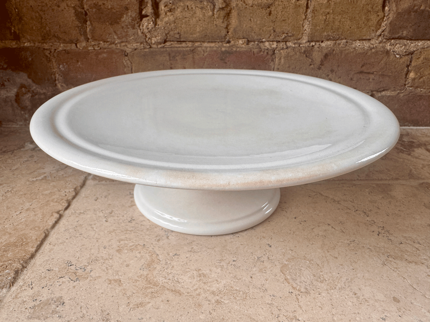 antique large plain white ironstone dutch cake patisserie stand societe ceramique