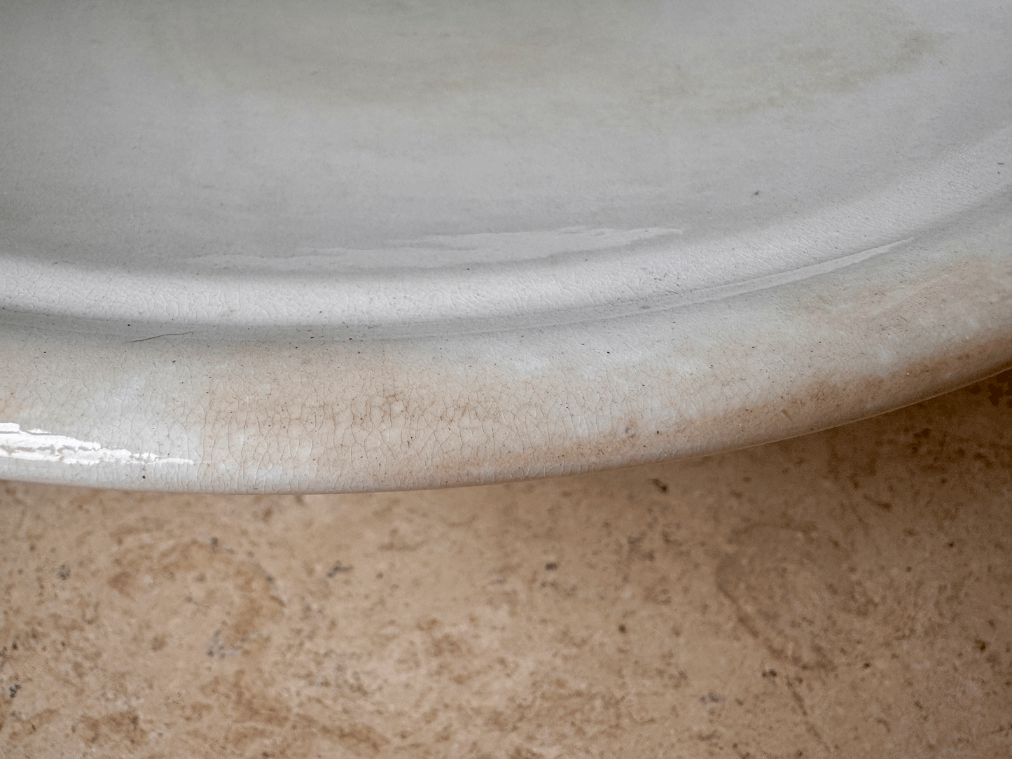 antique large plain white ironstone dutch cake patisserie stand societe ceramique