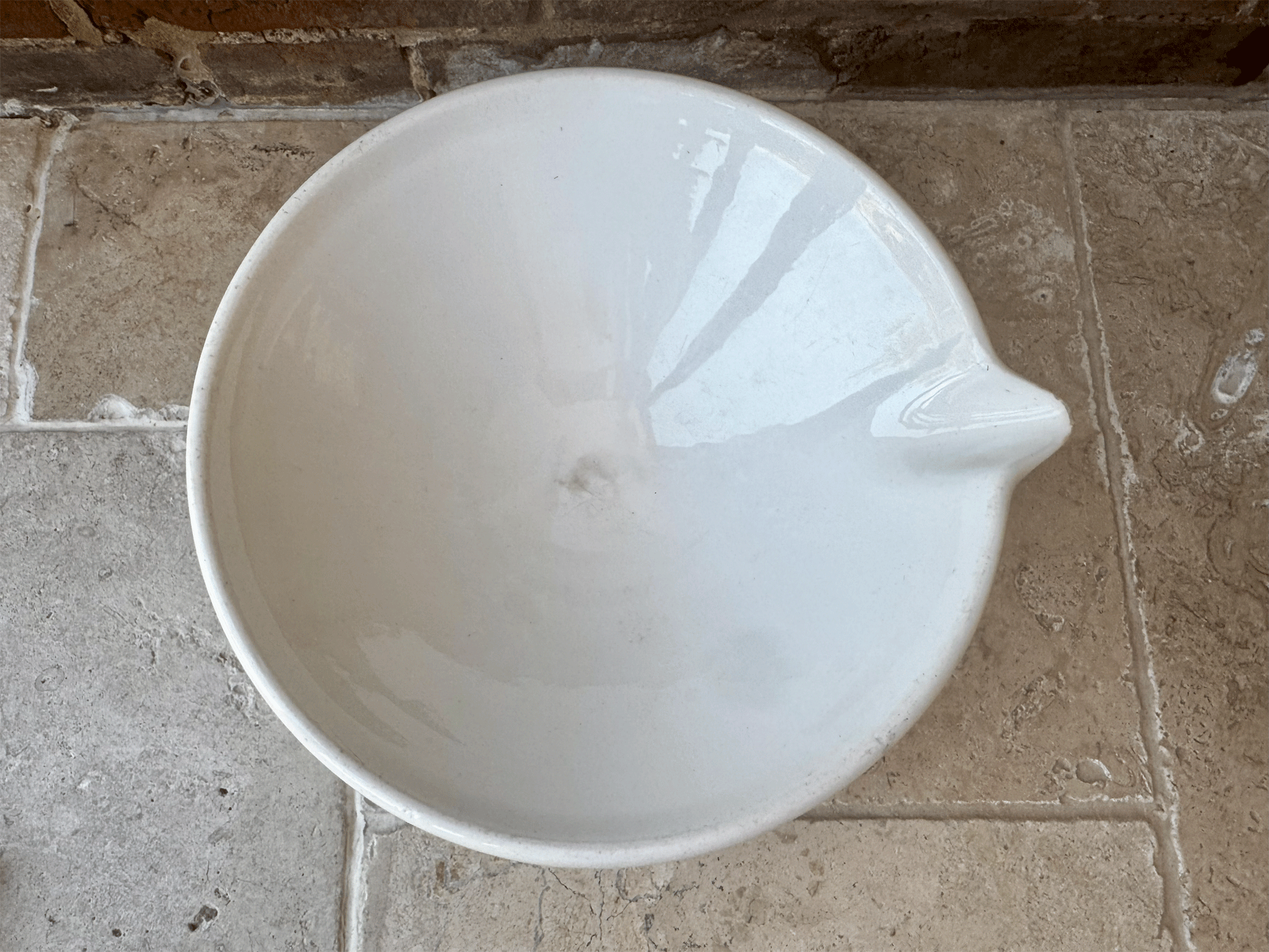 large antique white ironstone dairy bowl cream separator dairy milk bowl dutch societe ceramique