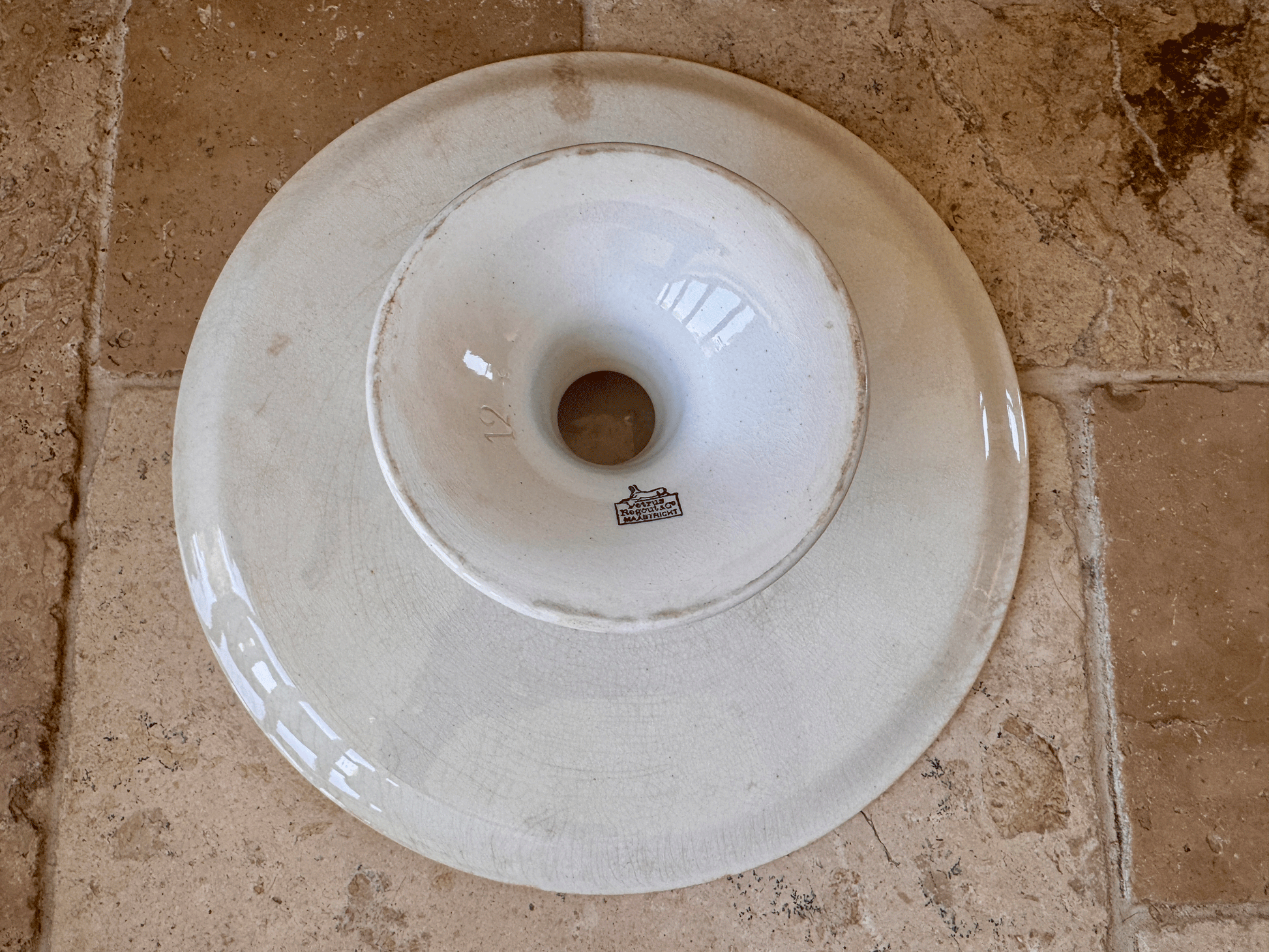 antique dutch extra large white ironstone cake patisserie stand petrus regout